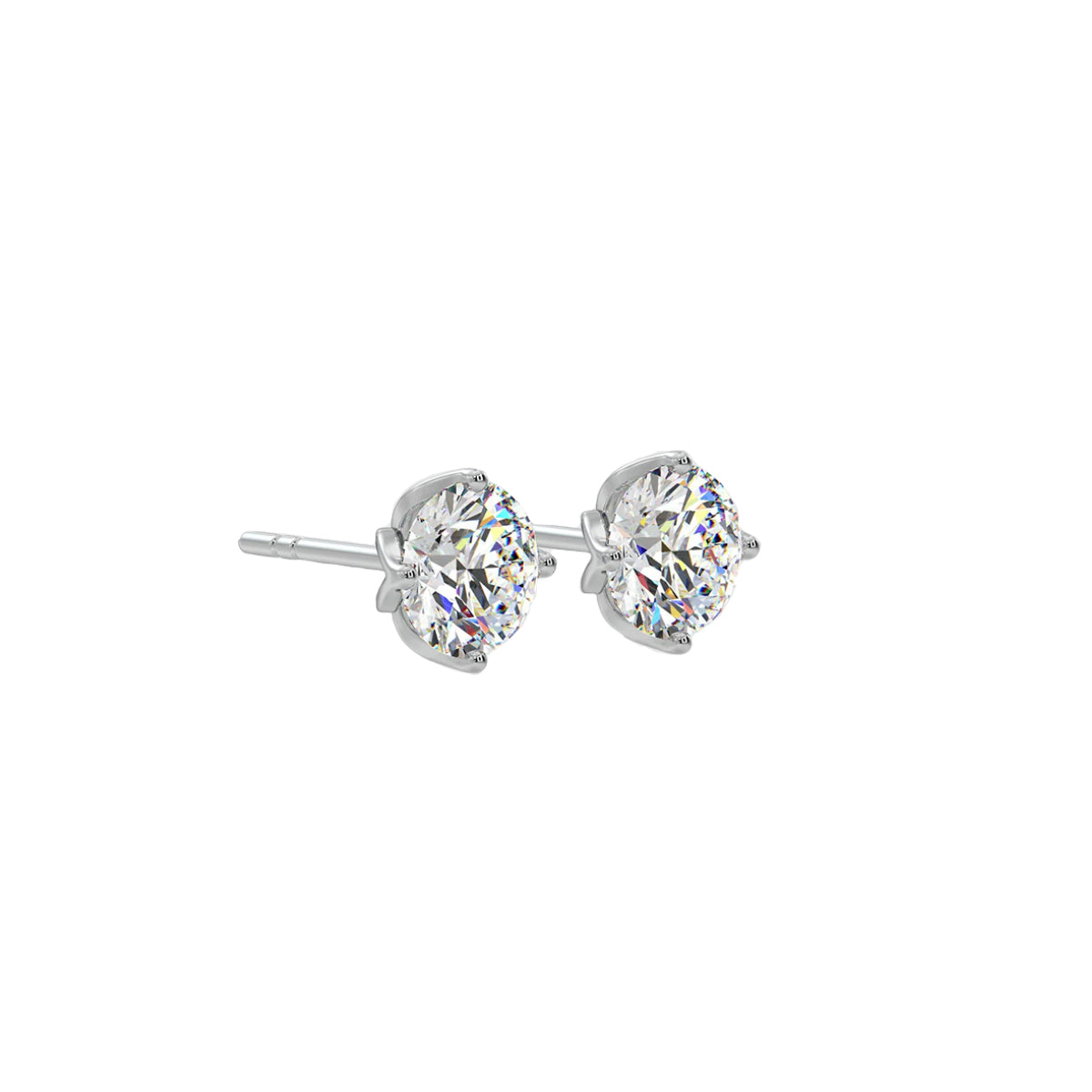 3 ct lotus solitaire studs