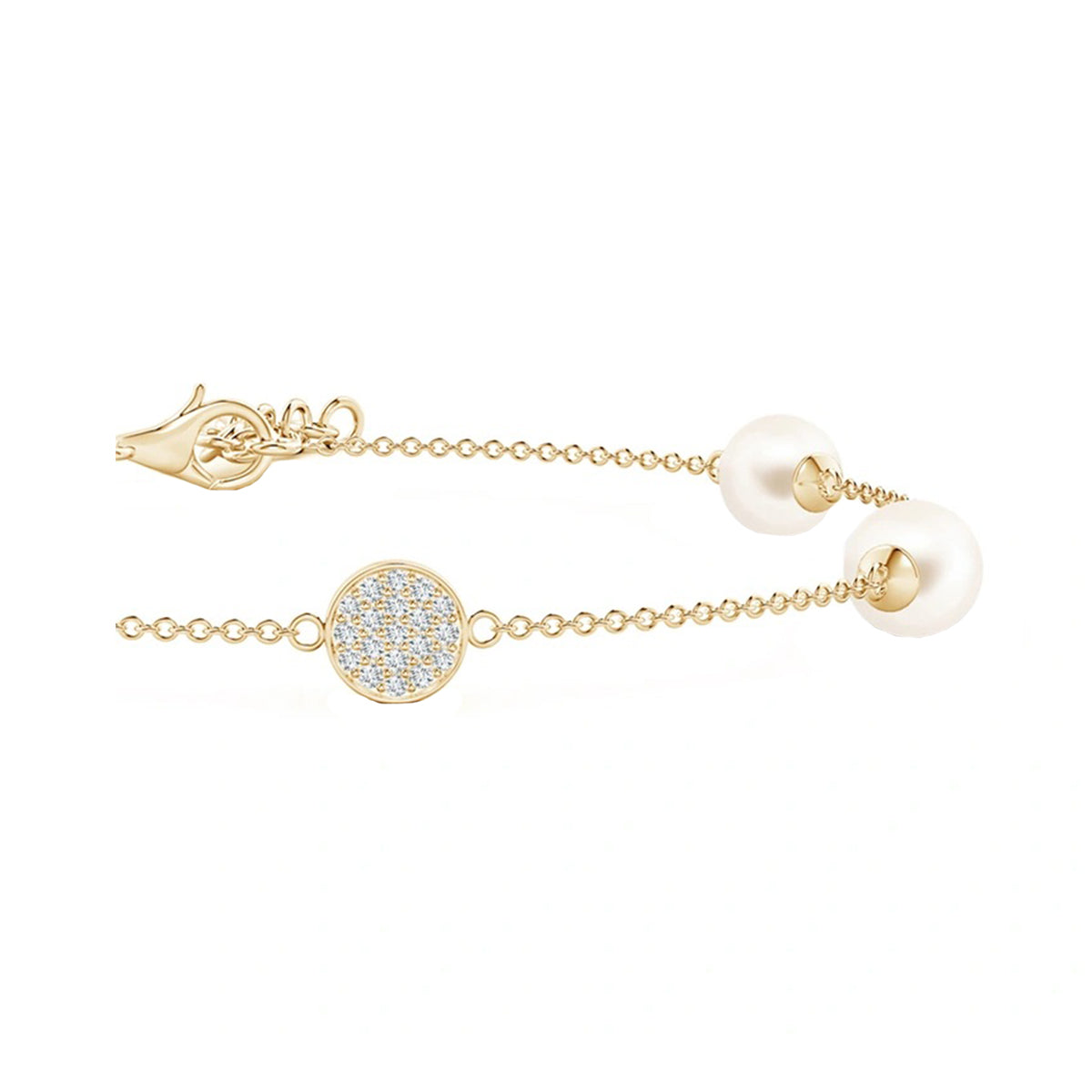 freshwater pearl bracelet with diamond disc