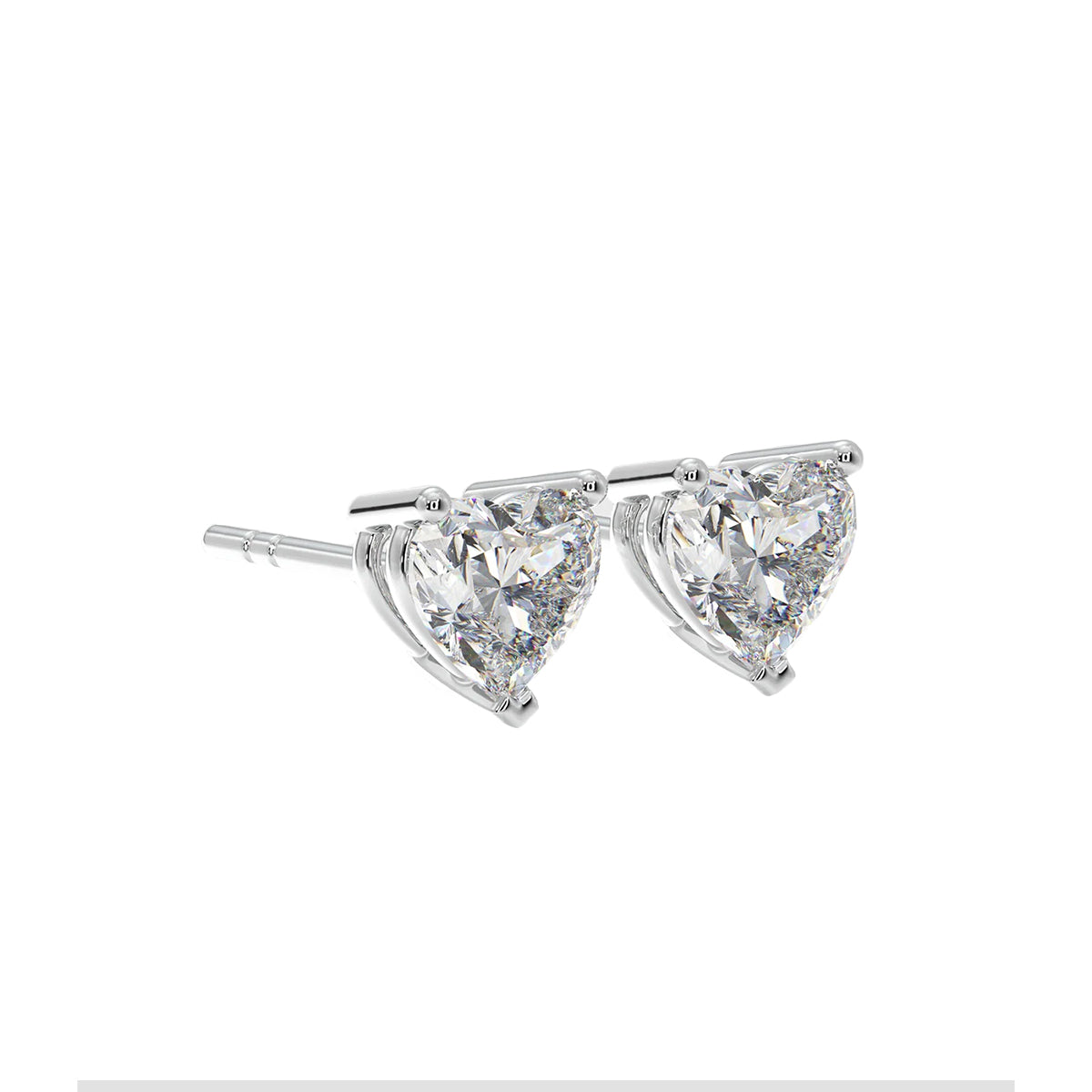 1.50 ct classic heart studs