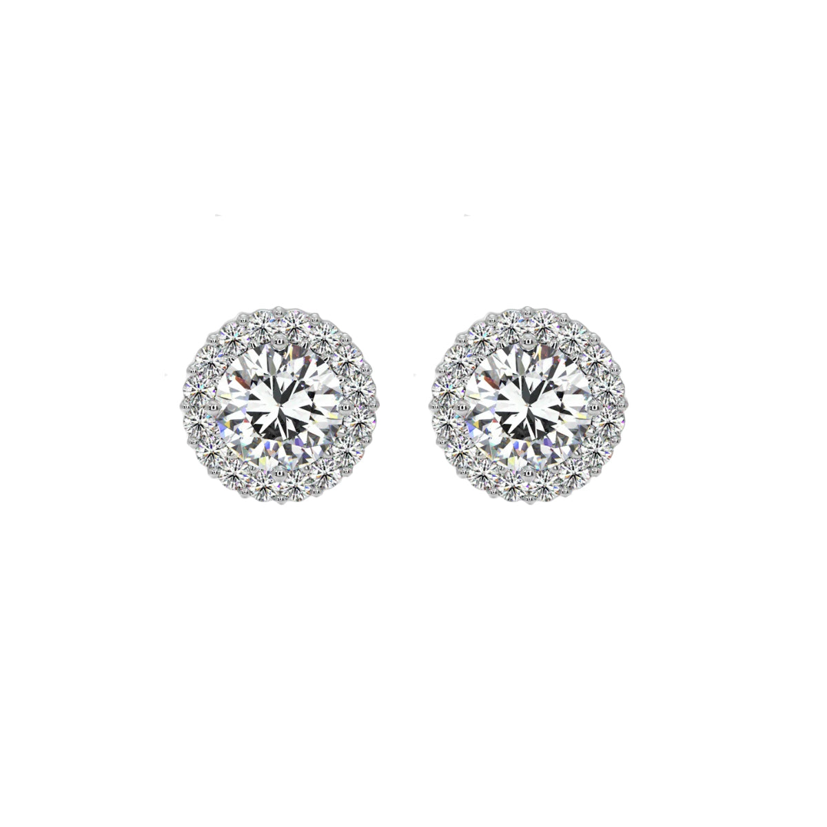 1 ct solitaire halo studs