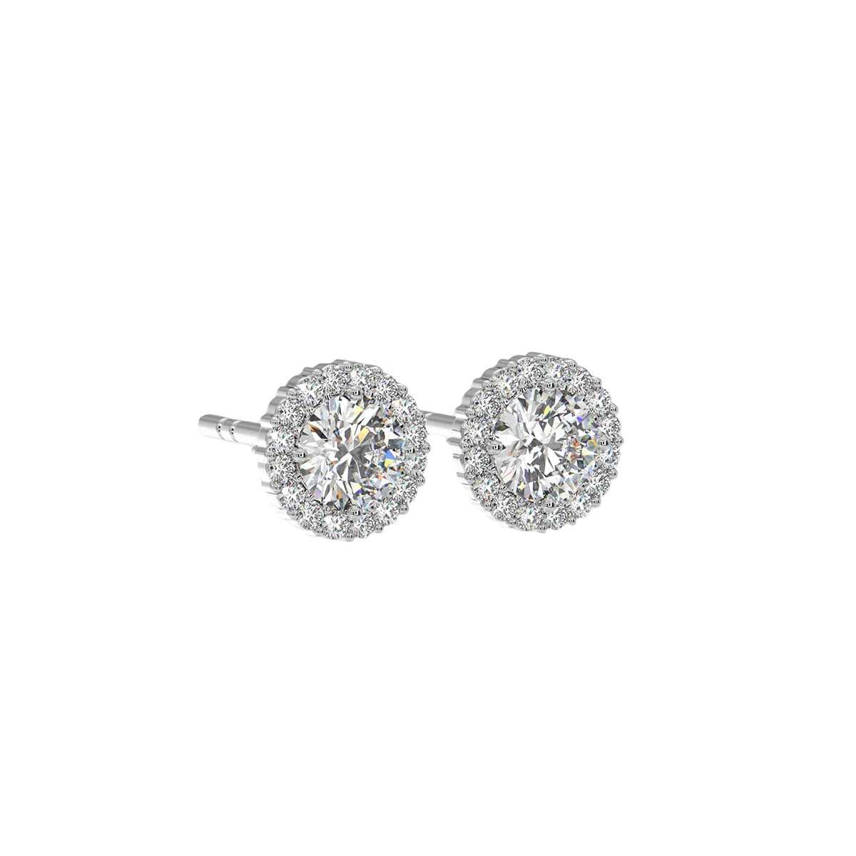 1 ct solitaire halo studs