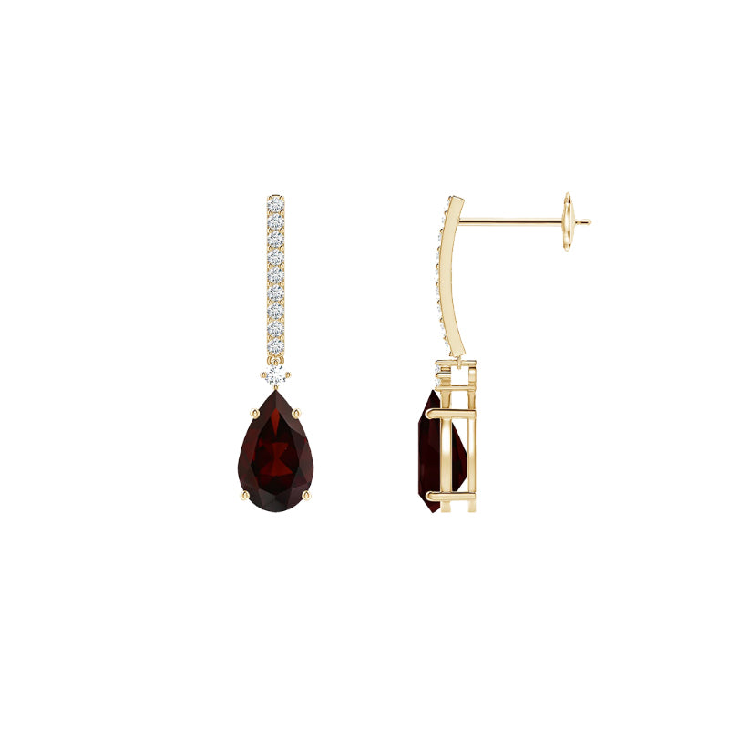 ruby drop earings