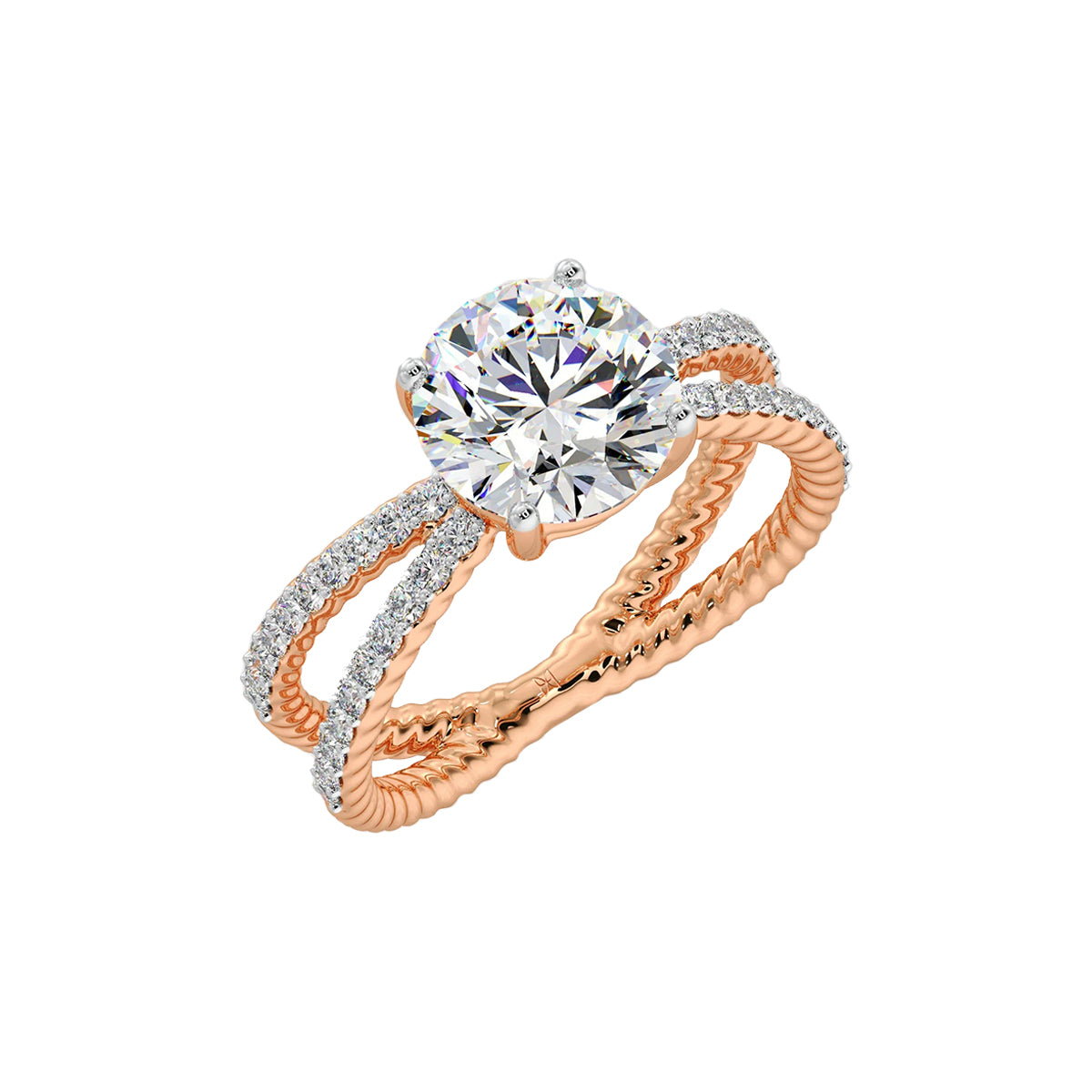 2 ct crossover solitaire ring