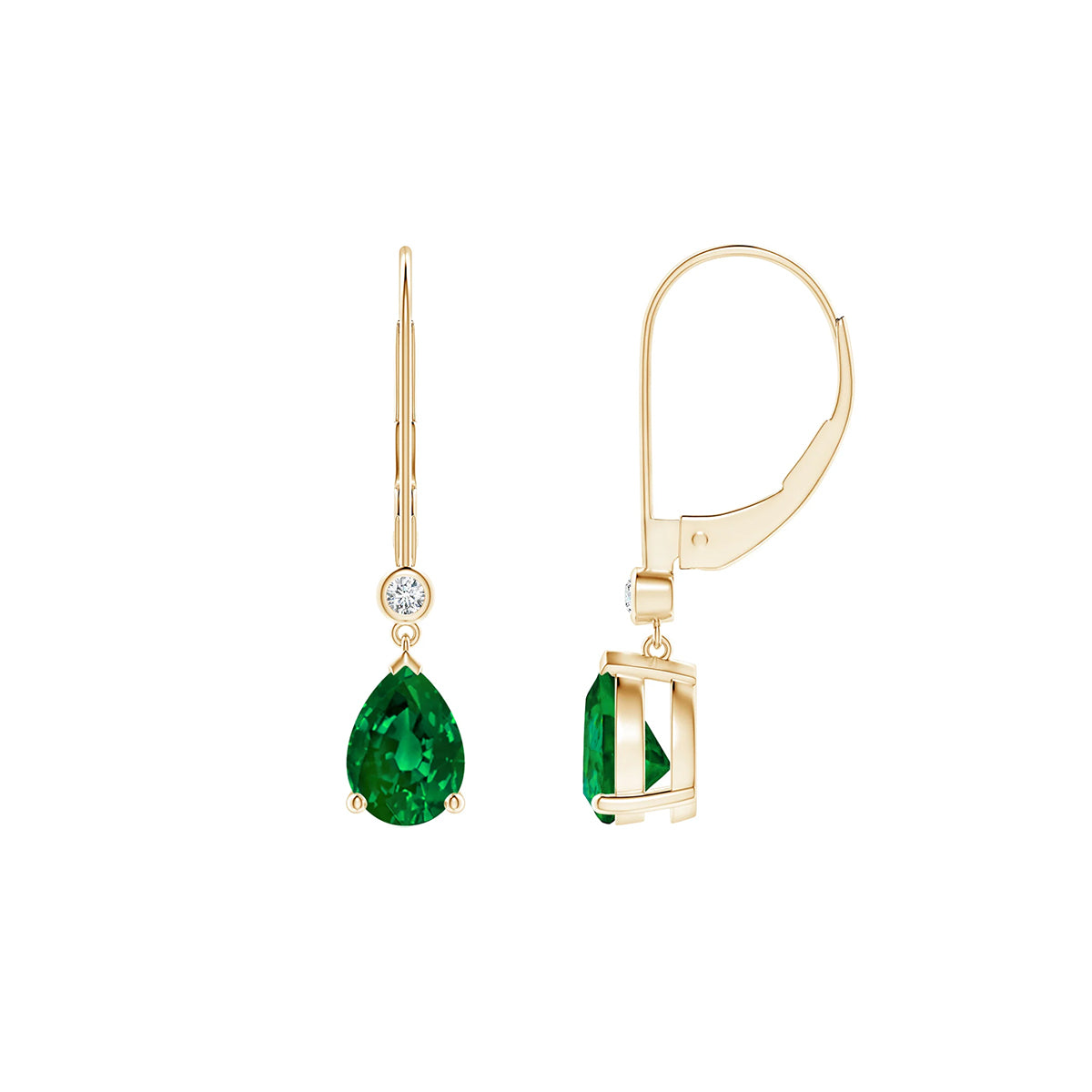 emerald hoops earings