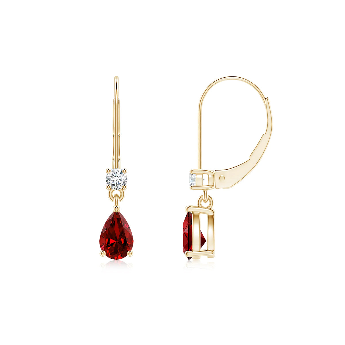 red ruby drop earings