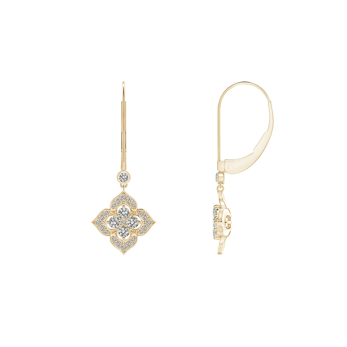 floral elegance diamond drop earrings