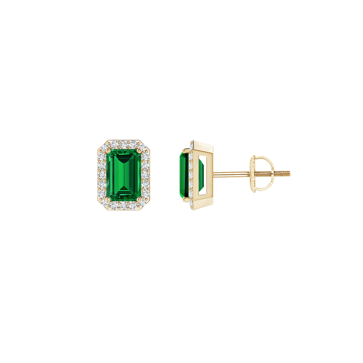 emerald radiance halo stud earrings