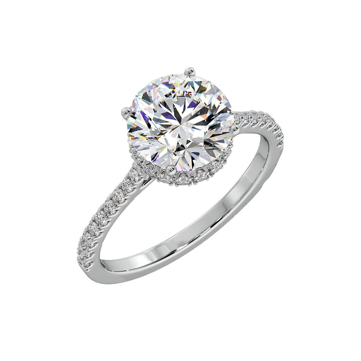 2 ct invisible halo solitaire ring