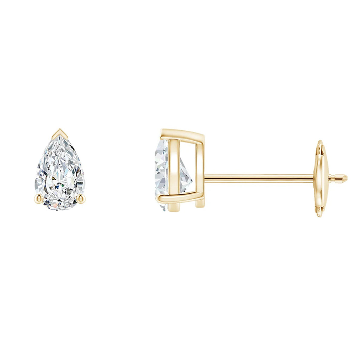 2 ct lustrous pear diamond studs