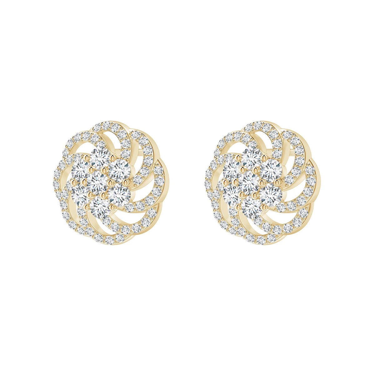 golden bloom diamond earrings