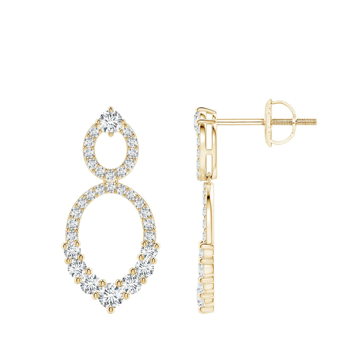 elegant double hoop diamond earrings