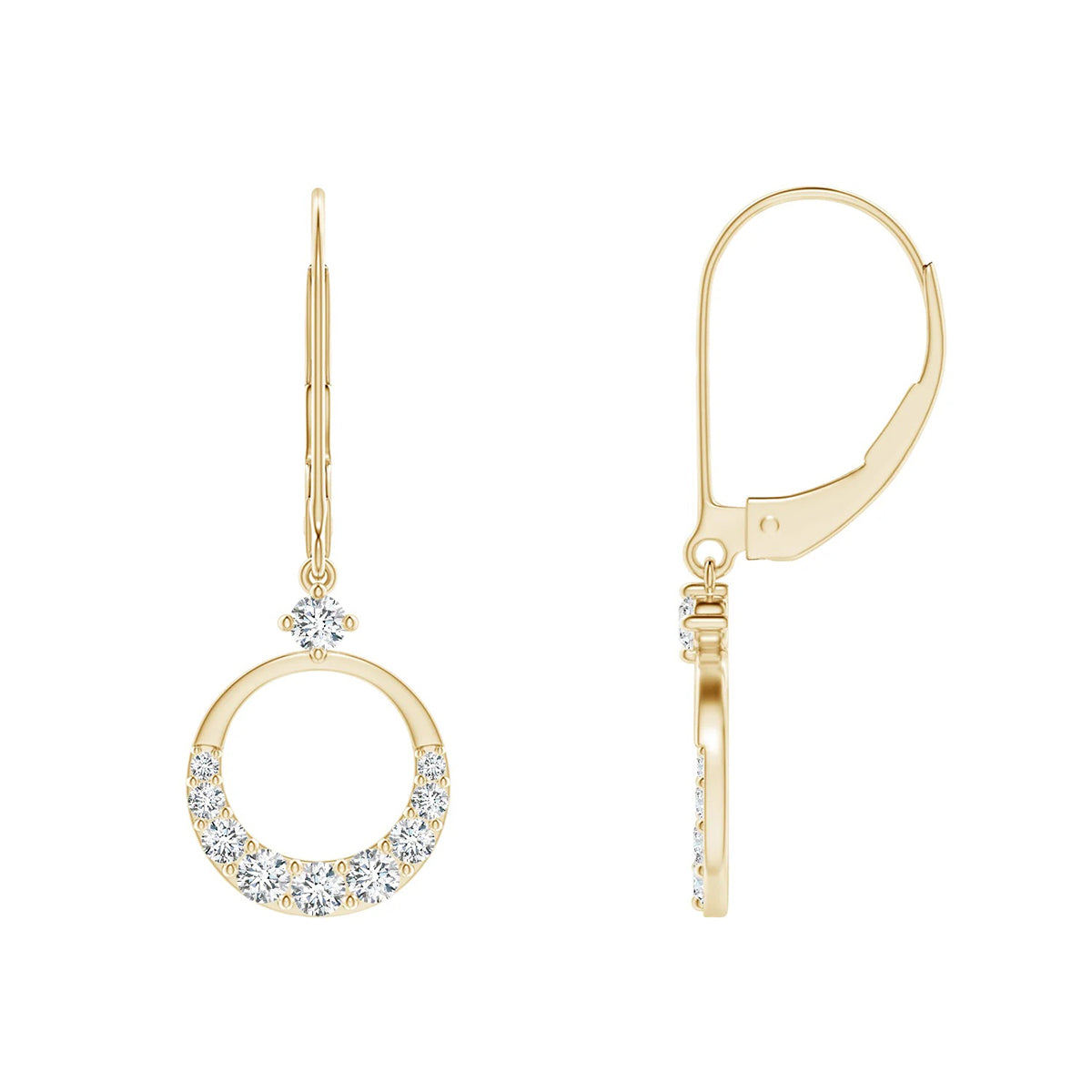 diamond crescent drop earrings