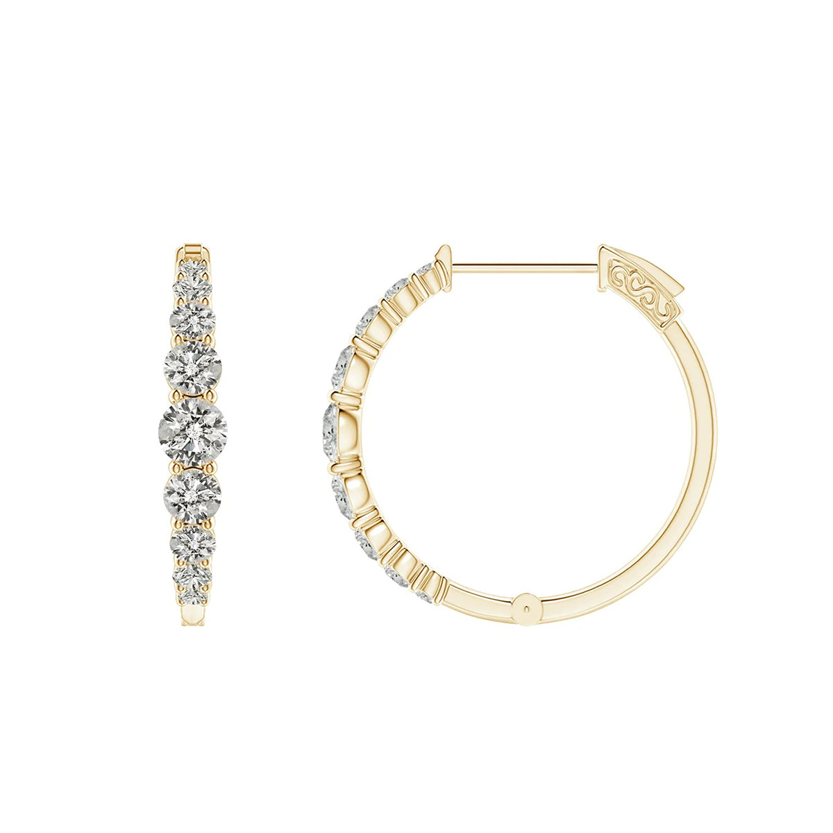 elegant diamond hoop earrings