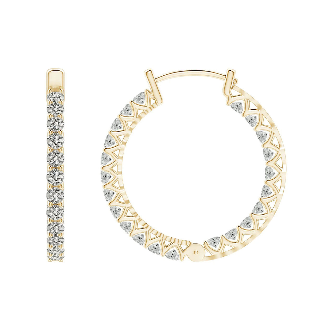 radiant diamond hoop earrings