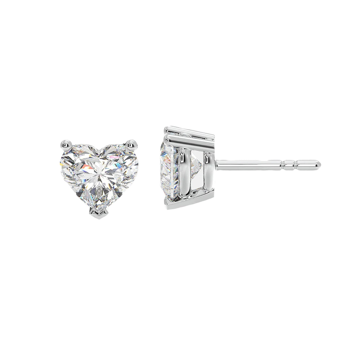 0.75 ct classic heart studs