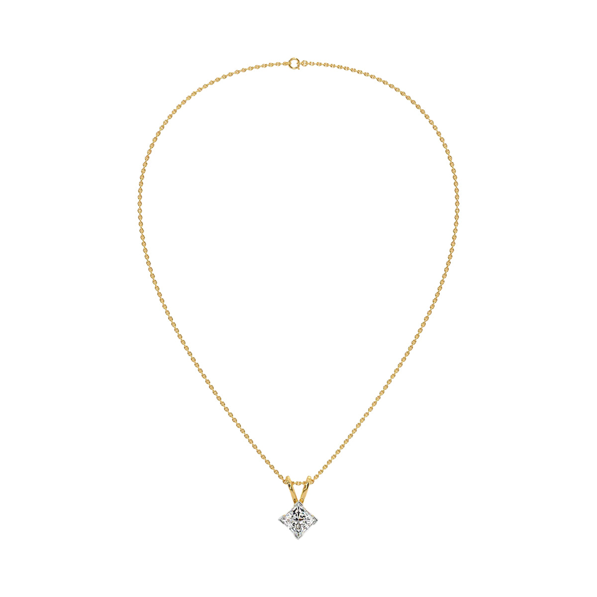 1 ct princess angular pendant