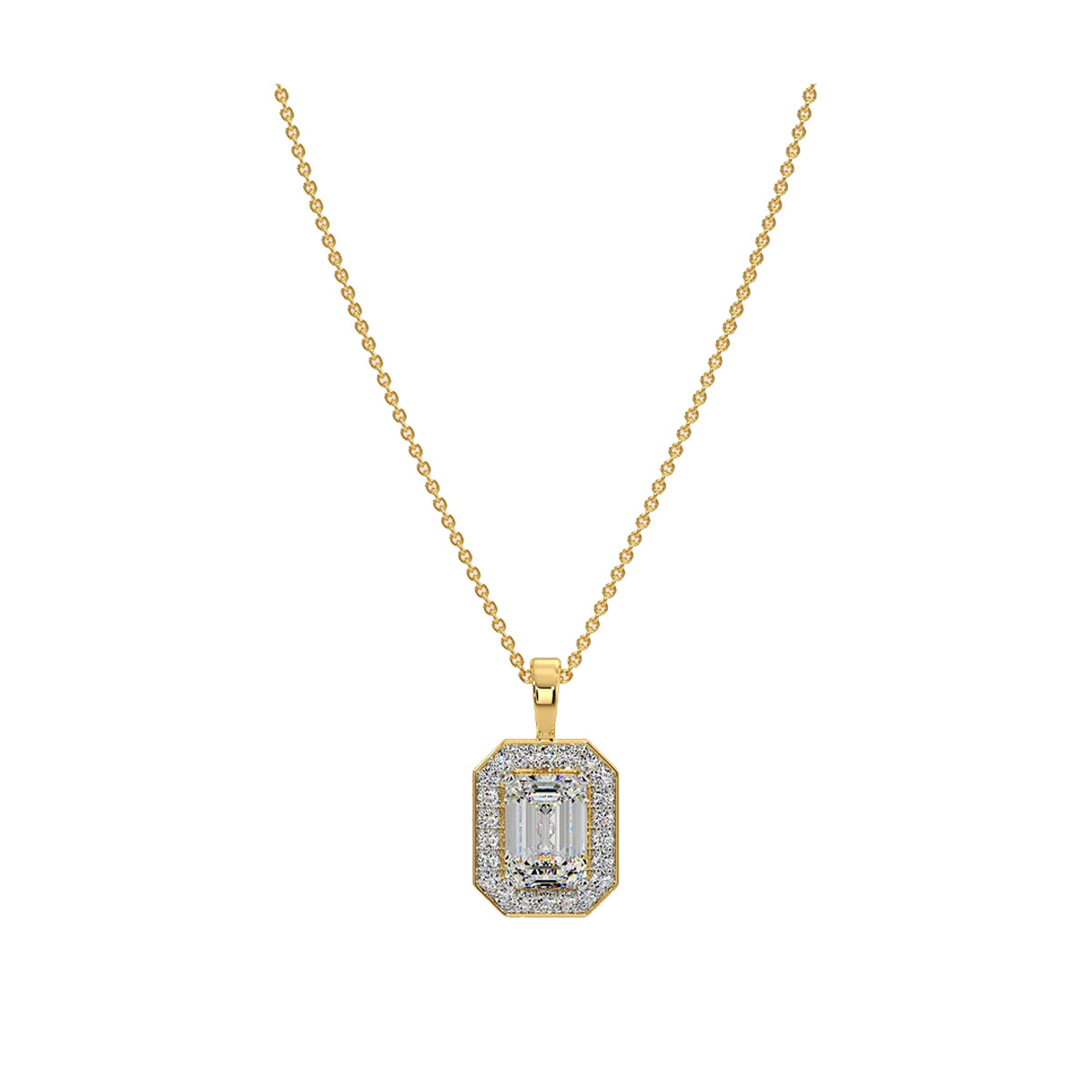 1 ct emra pave halo pendant