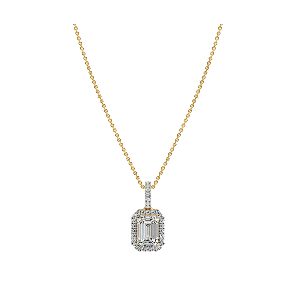 1 ct sparkle emerald halo pendant