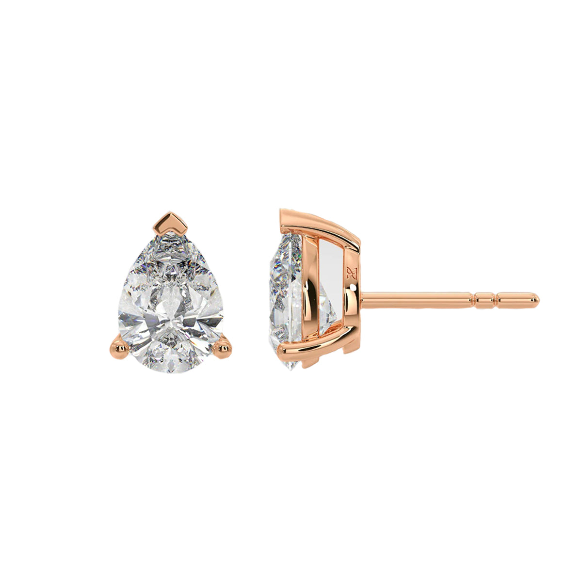 1 ct pear studs