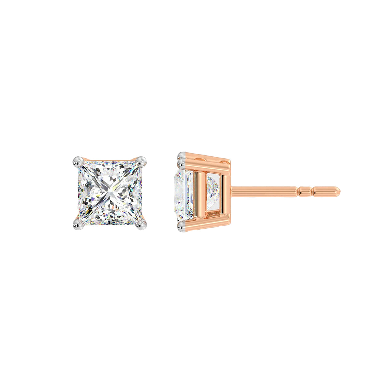 1.50 ct princess studs