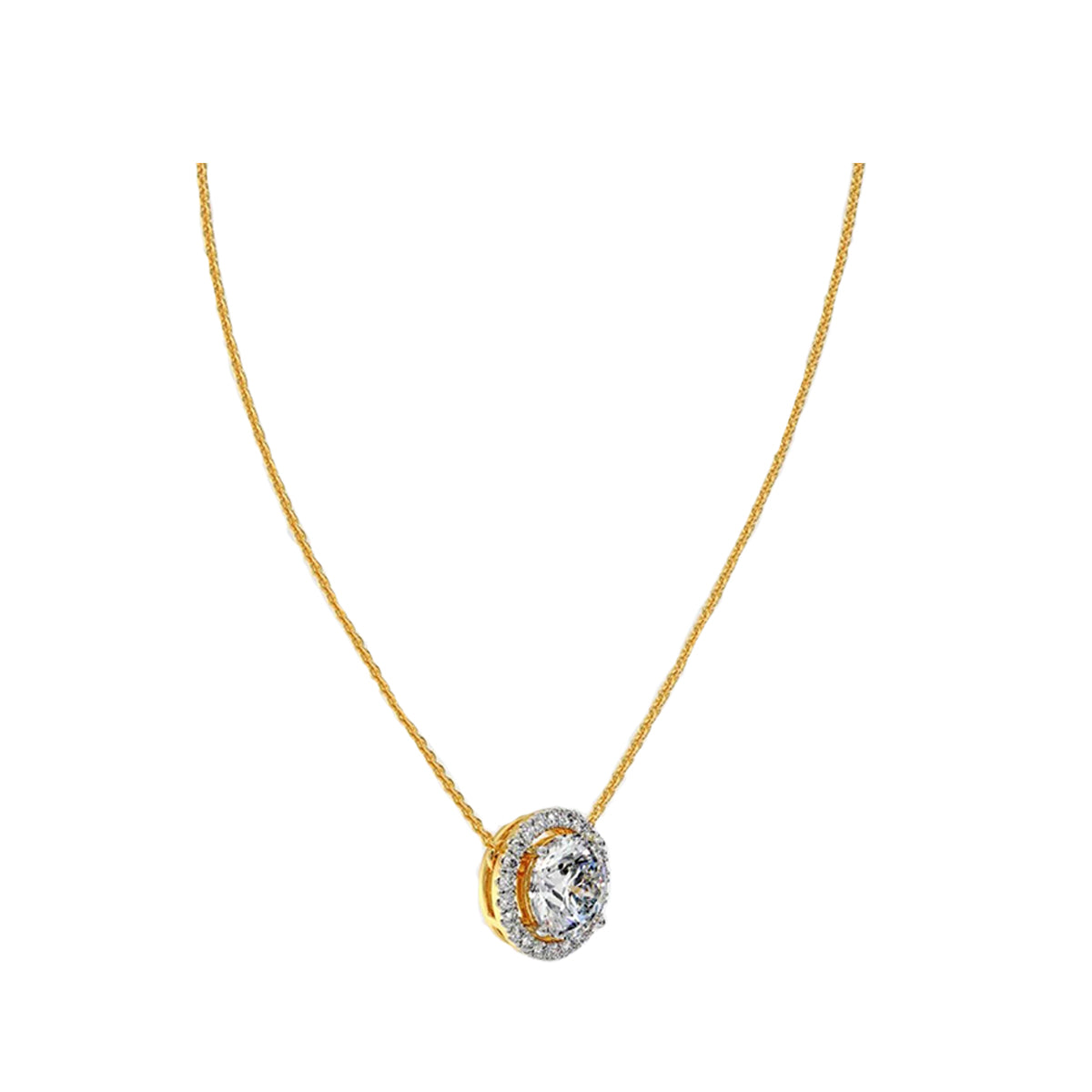 1 ct halo solitaire necklace