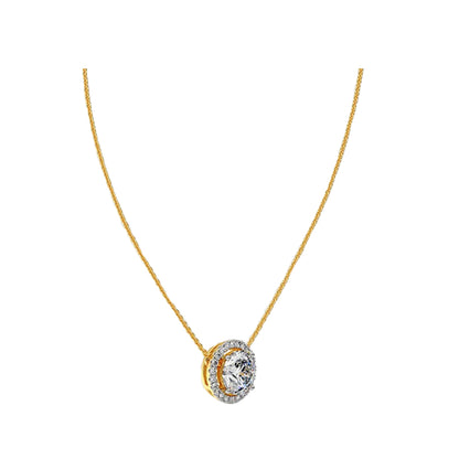 1 ct Halo Solitaire Necklace