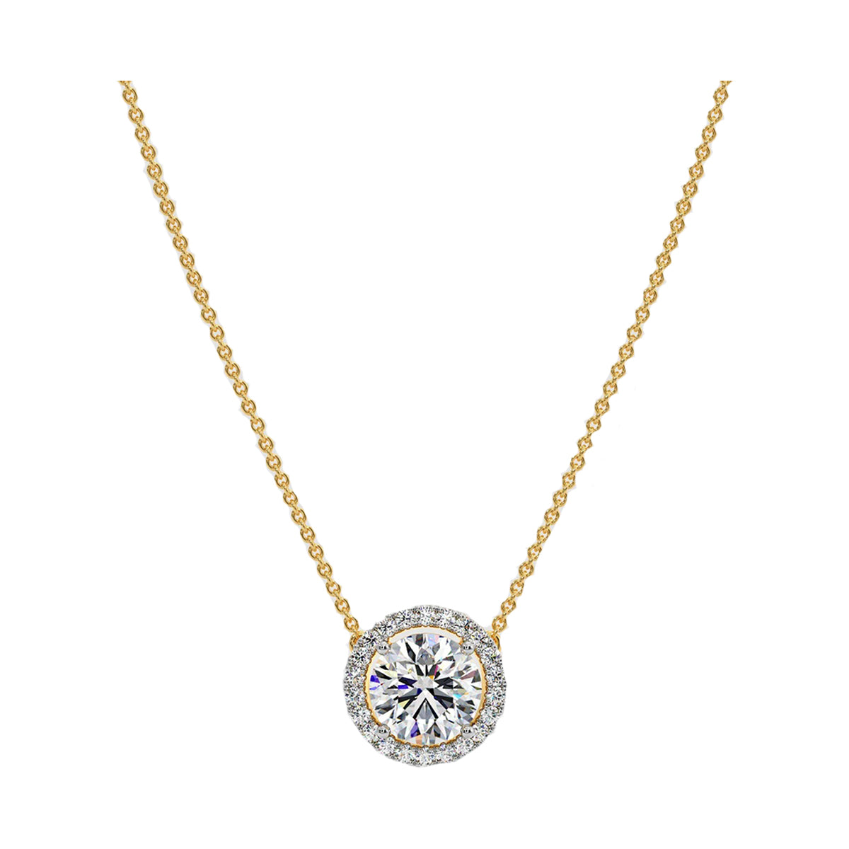 1 ct halo solitaire necklace