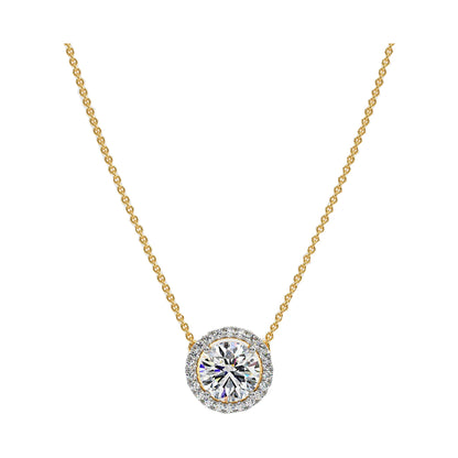 1 ct Halo Solitaire Necklace
