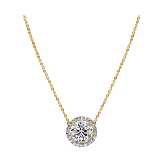 1 ct Halo Solitaire Necklace