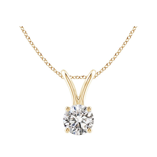 V Design Solitaire Necklace
