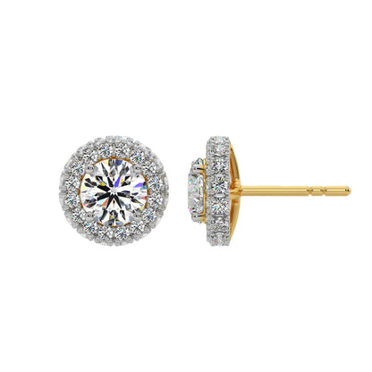 1 ct Floret Halo Earrings