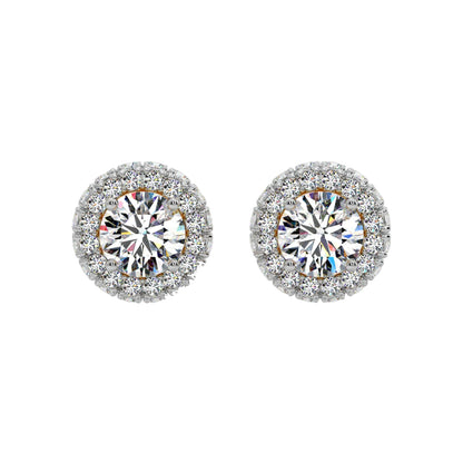 1 ct Floret Halo Earrings