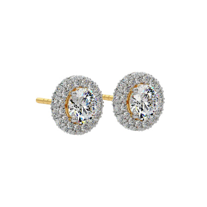 1 ct Floret Halo Earrings