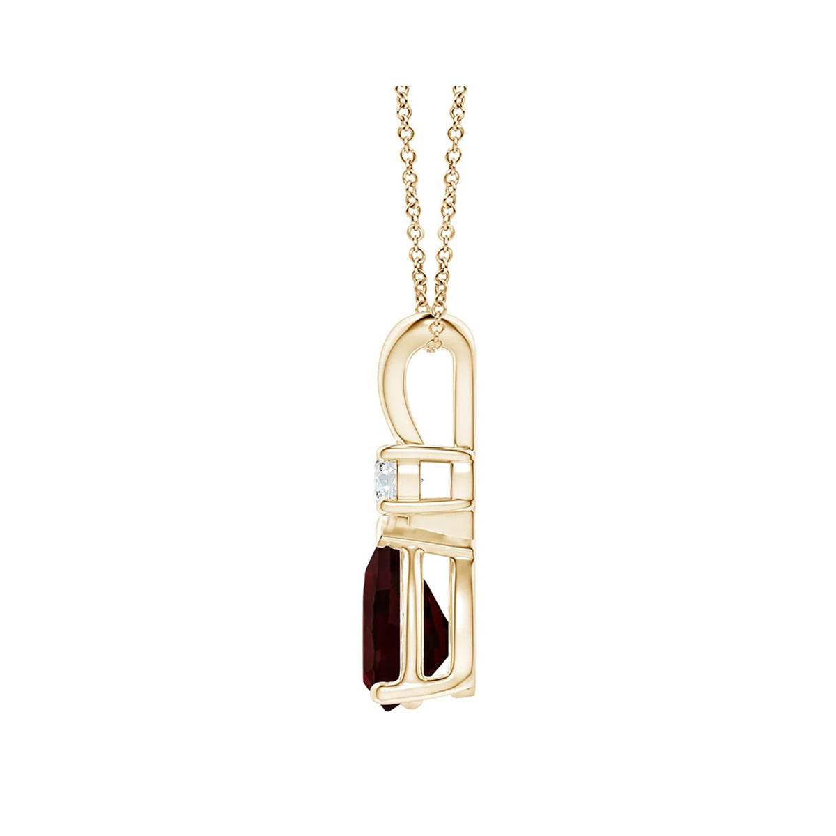 garnet solitaire necklace