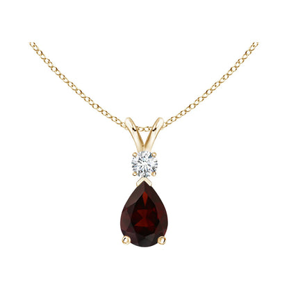 Garnet Solitaire Necklace