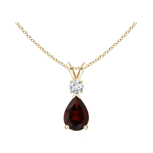 Garnet Solitaire Necklace