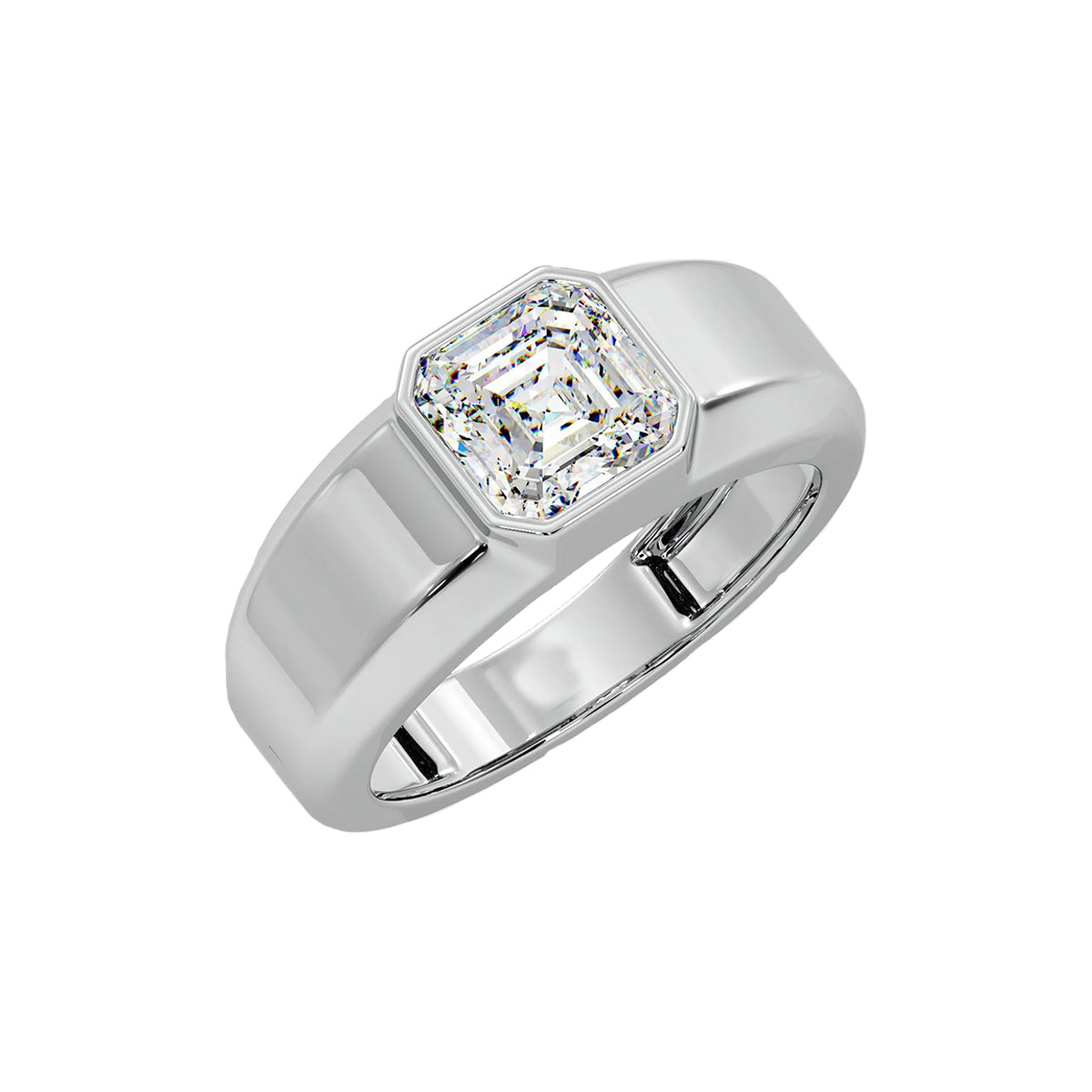 asscher solitaire ring
