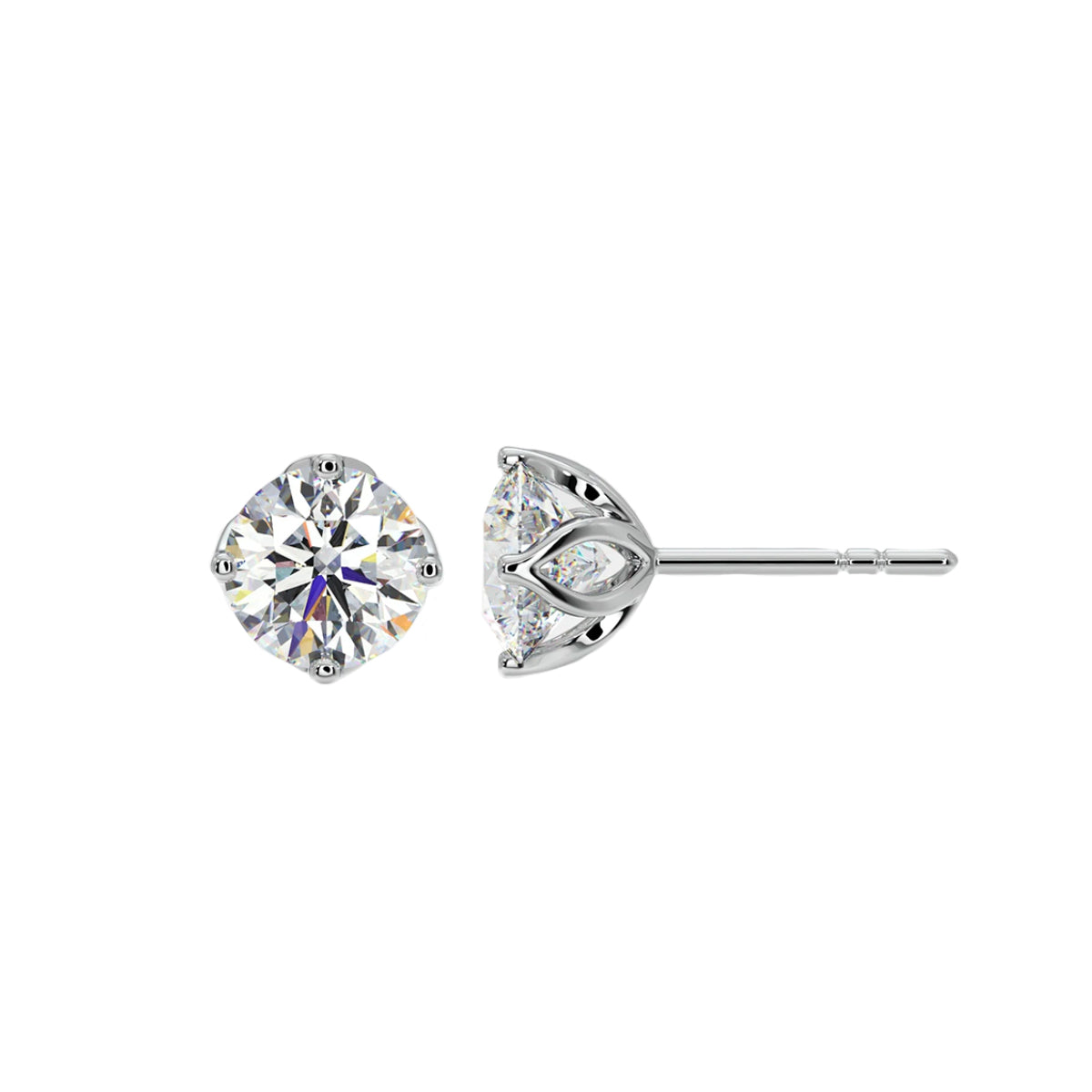 1.50 ct solitaire lotus studs