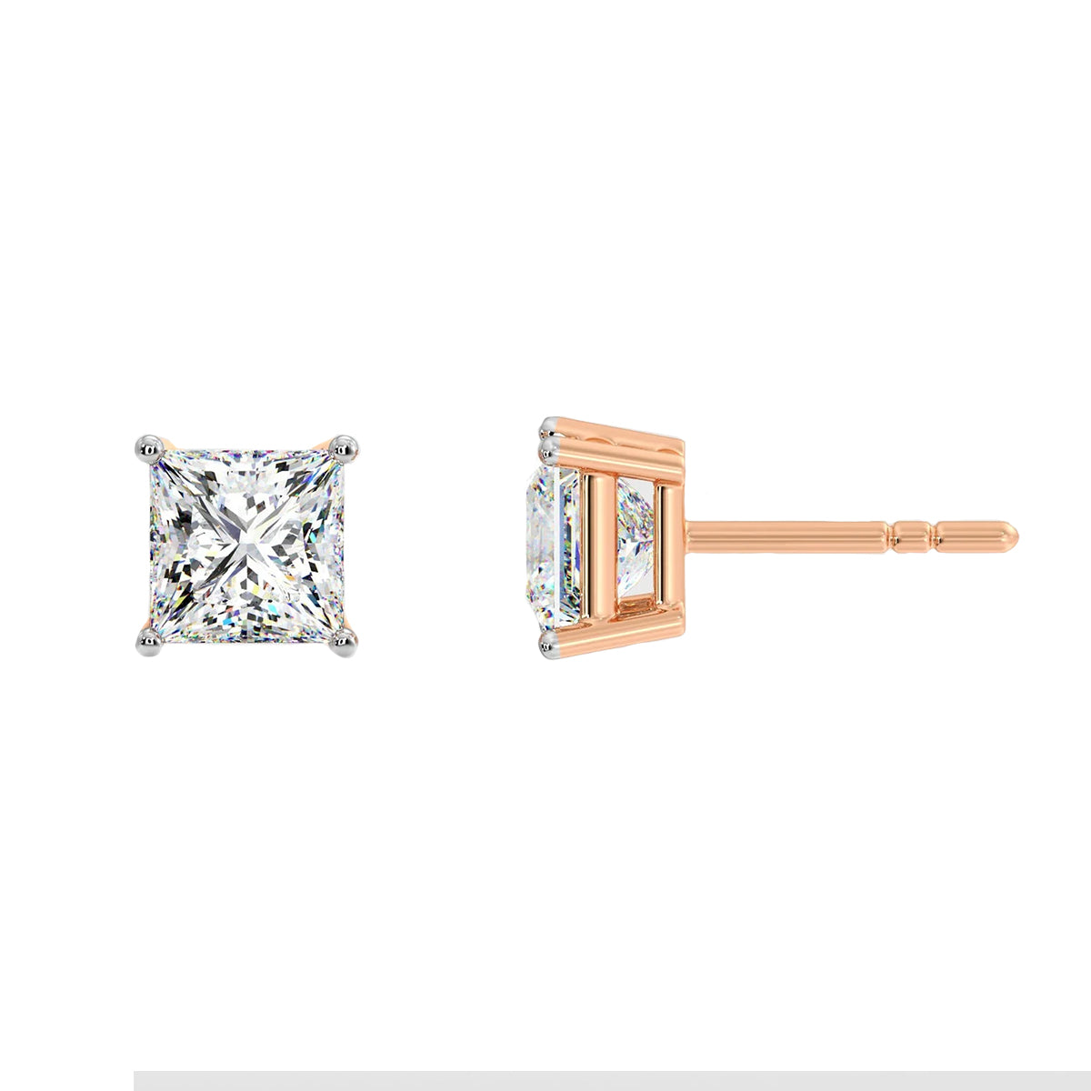 2 ct princess studs