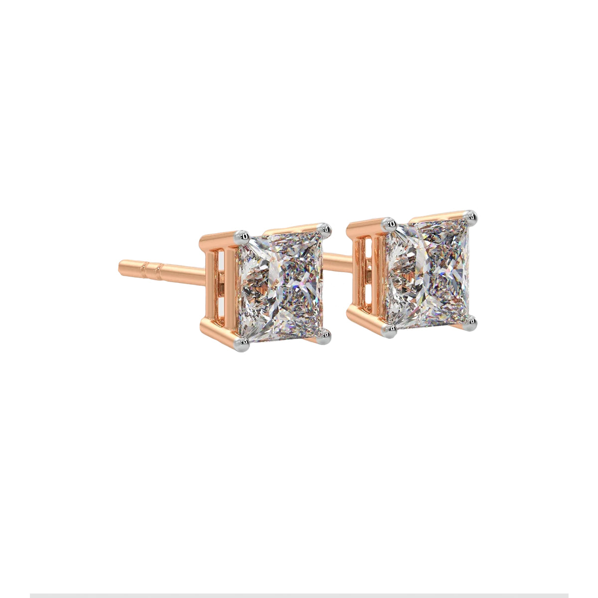 2 ct princess studs