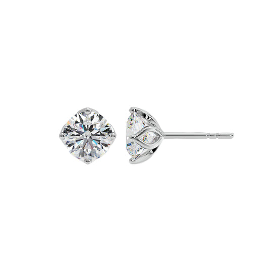 3 ct Lotus Solitaire Studs