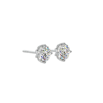 3 ct Lotus Solitaire Studs