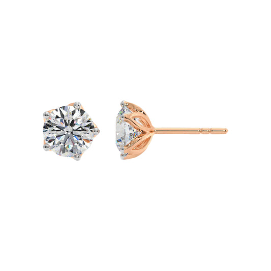 3 ct Lotus Solitaire Studs