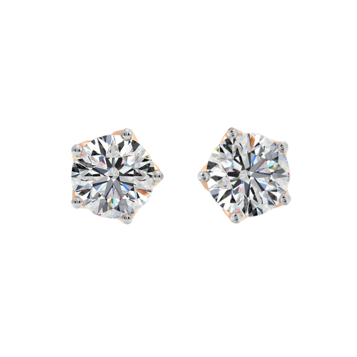 3 ct lotus solitaire studs