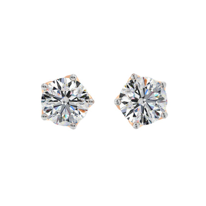 3 ct Lotus Solitaire Studs