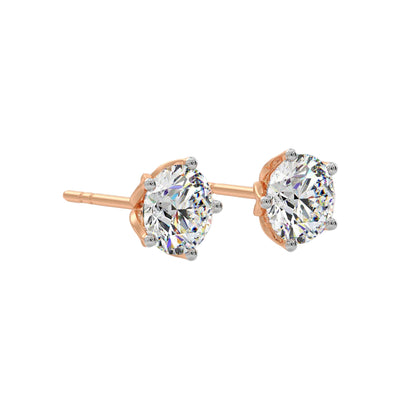 3 ct Lotus Solitaire Studs