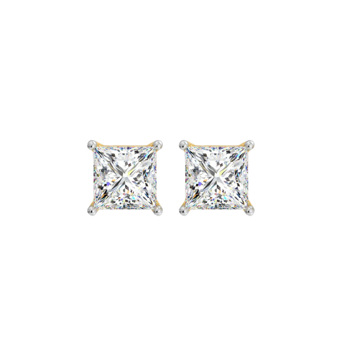 3 ct princess studs