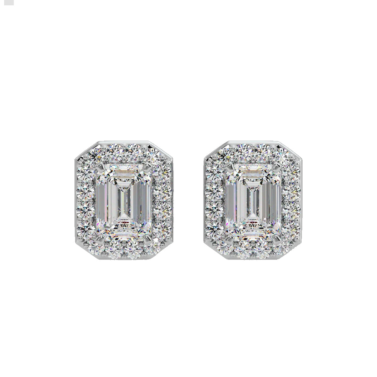 2 ct emerald halo earrings