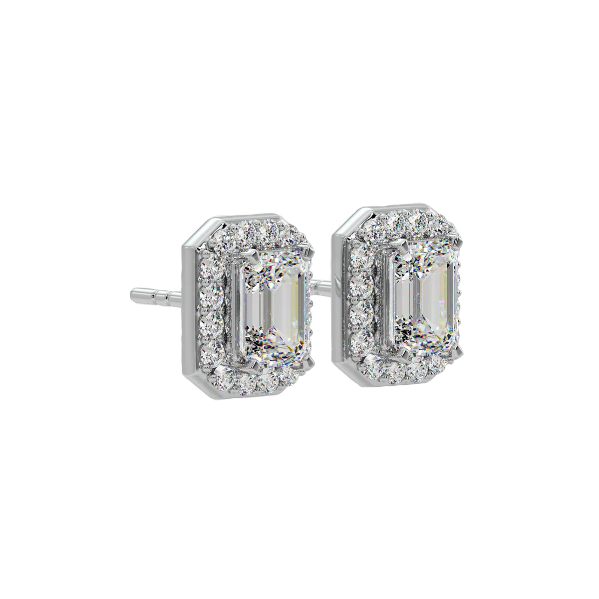 2 ct emerald halo earrings