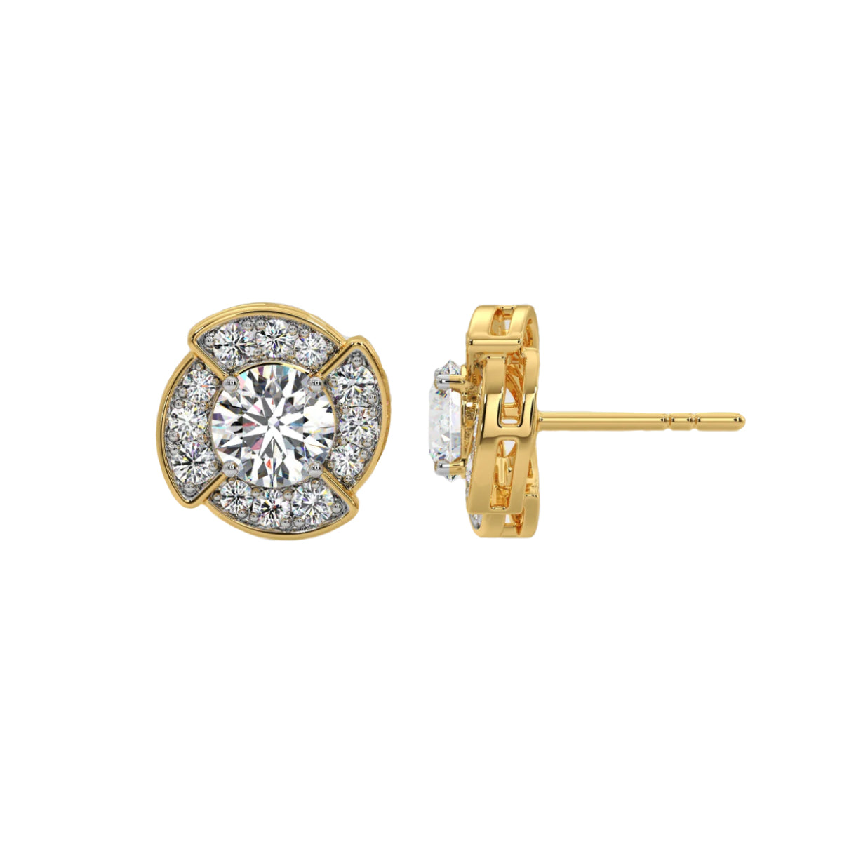 1 ct breeze halo earrings